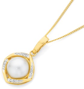 9ct-Gold-Mabe-Pearl-Diamond-Enhancer-Pendant on sale