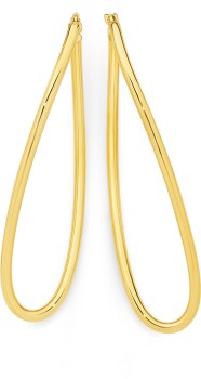9ct-Gold-Thin-Oval-Wave-Hoop-Earrings on sale