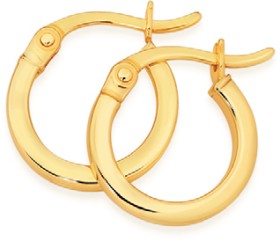 9ct-Gold-2x10mm-Squared-Tube-Hoop-Earrings on sale