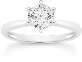 Sterling+Silver+Cubic+Zirconia+Solitaire+Ring