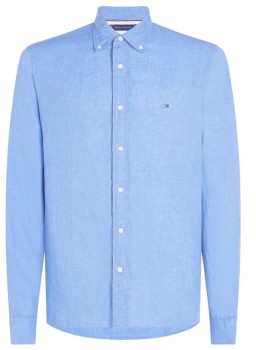 Tommy+Hilfiger+Linen+Long+Sleeve+Shirt+-+Blue