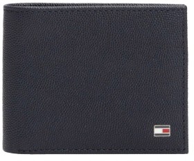 Tommy+Hilfiger+Flag+Leather+Bifold+Wallet+-+Blue