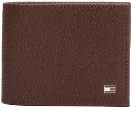 Tommy+Hilfiger+Flag+Leather+Bifold+Wallet+-+Brown