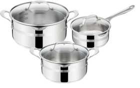 Jamie+Oliver+by+Tefal+Cook+Smart+Induction+Uncoated+3-Piece+Pot+Set+%2B+Lids+in+Stainless+Steel