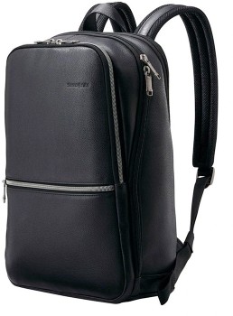 Samsonite+Classic+Leather+Slim+Backpack+-+Black