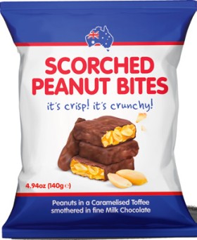 Scorched-Peanut-Bites-Share-Pack-140g on sale
