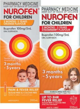 Nurofen-For-Children-3-Months-5-Years-Orange-or-Strawberry-Flavour-200mL on sale