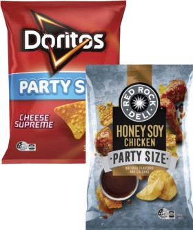 Doritos+Corn+Chips+or+Red+Rock+Deli+Potato+Chips+Party+Size+Bag+290g-380g