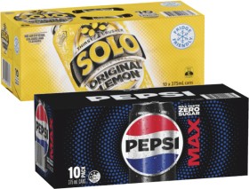 Pepsi+or+Solo+Soft+Drink+10x375mL