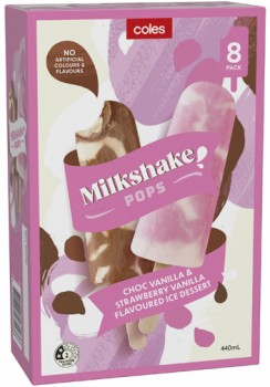 Coles+Chocolate+%26amp%3B+Strawberry+Vanilla+Milkshake+Pops+8+Pack+440mL