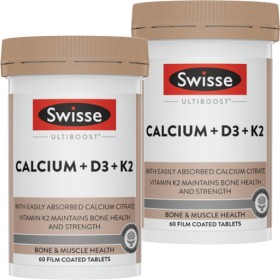 NEW+Swisse+Ultiboost+Calcium+%2B+D3+%2B+K2+Tablets+60+Pack%5E