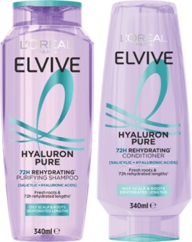 NEW+L%26%23039%3BOr%26eacute%3Bal+Elvive+Hyaluron+Pure+Shampoo+or+Conditioner+340mL
