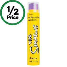 Hismile+The+Simpsons+Toothpaste+Purple+Squishee+60g