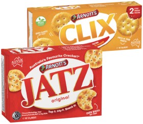 Arnott%26rsquo%3Bs+Jatz+225g%2C+Clix+250g+or+Gold+Crackers+100g+Selected+Varieties