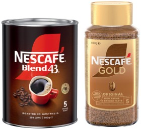 Nescaf%26eacute%3B+Blend+43+Instant+Coffee+500g+or+Gold+Original+400g+Selected+Varieties