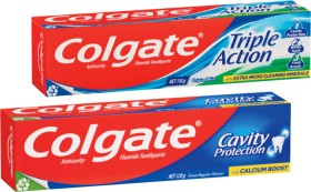 Colgate+Triple+Action+110g+or+Cavity+Protection+120g+Toothpaste