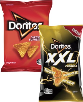 Doritos-or-XXL-Corn-Chips-150g-170g on sale