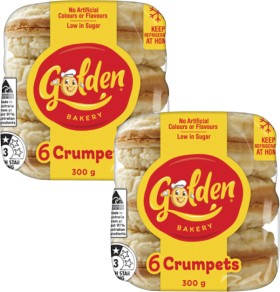 Golden-Crumpet-Rounds-6-Pack-300g on sale