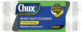 Chux-Heavy-Duty-Scourer-Foam-Sponge-3-Pack on sale