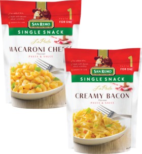 San-Remo-Single-Snack-La-Pasta-80g on sale