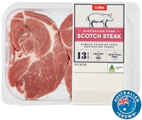 Coles-Australian-Pork-Scotch-Steak-300g on sale