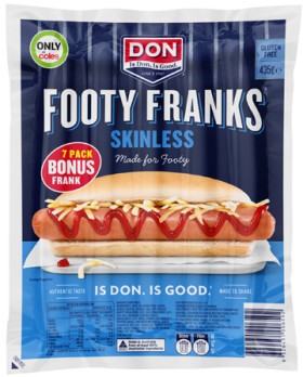 Don-Skinless-Footy-Franks-435g on sale