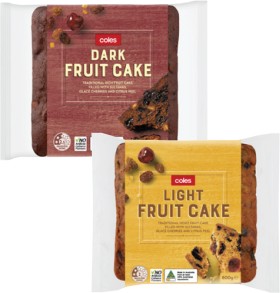 Coles-Bakery-Fruit-Cake-800g on sale