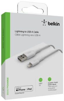 Belkin+Boostcharge+USB-A+Lightning+Cable+White