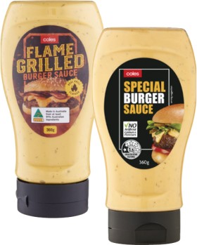 Coles-Burger-Sauce-360g on sale