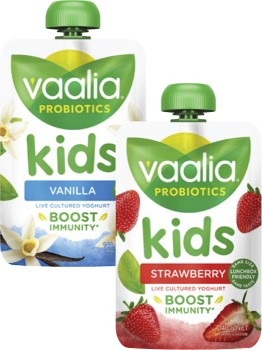 Vaalia-Probiotics-Kids-Yoghurt-Pouch-140g on sale