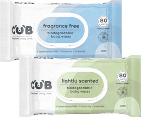 CUB-Biodegradable-Baby-Wipes-60-Pack-80-Pack on sale