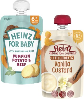Heinz-4-Months-6-Months-or-8-Months-Baby-Food-Pouch-120g on sale