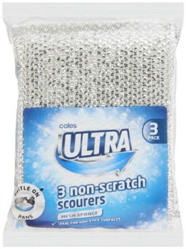 Coles-Ultra-Non-Scratch-Mesh-Sponge-Scourers-3-Pack on sale