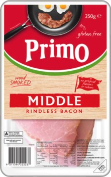 Primo+Wood+Smoked+Middle+Rindless+Bacon+250g
