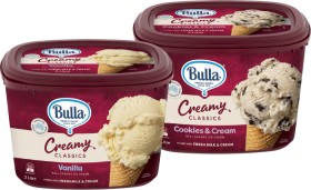 Bulla-Creamy-Classics-Ice-Cream-2-Litre-Selected-Varieties on sale