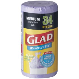 Glad+Wavetop+Tie+Bin+Bag+Medium+Pk+34