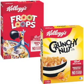 Kelloggs-Froot-Loops-460g-or-Crunchy-Nut-Corn-Flakes-640g on sale