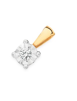 9ct+Gold+Diamond+Solitaire+Pendant