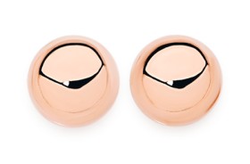 9ct+Rose+Gold+8mm+Ball+Stud+Earrings