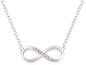 Sterling+Silver+Cubic+Zirconia+Fine+Infinity+Necklet