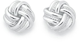 NEW+Sterling+Silver+Double+Wire+Knot+8mm+Stud+Earrings
