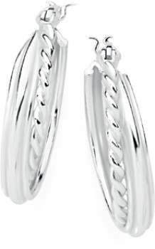 Sterling+Silver+Double+Twist+Hoop+Earrings