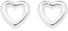 Sterling+Silver+Open+Heart+Stud+Earrings