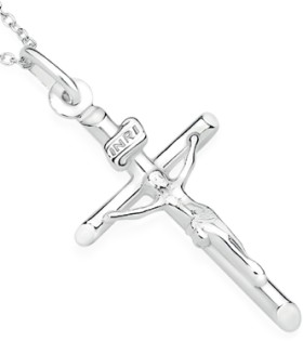Sterling+Silver+Crucifix+26mm+Pendant