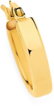 9ct+Gold+Square+Single+Hoop+Gents+Earring