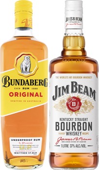 Bundaberg-Rum-Up-or-Jim-Beam-White-Label-Bourbon-1-Litre on sale