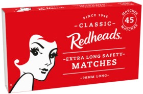 Redhead+Matches+45%E2%80%91270+Pack%2C+Safety+Matches+10x45+Pack+or+Heritage+Firelighters+32+Pack+Selected+Varieties