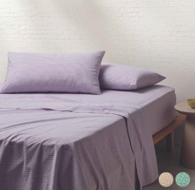 Vue+Stonewashed+Cotton+Gingham+Sheet+Set%23
