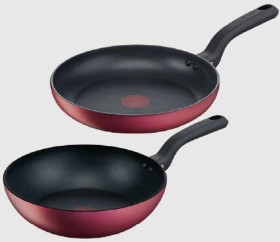 Tefal+Red+Delight+Induction+Non-Stick+Twin+Pack+28cm+Frypan+and+28cm+Wok