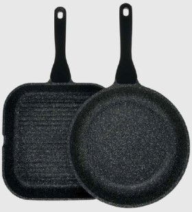 The+Cooks+Collective+Classic+Non-Stick+26cm+Frypan+and+28cm+Grill+Pan